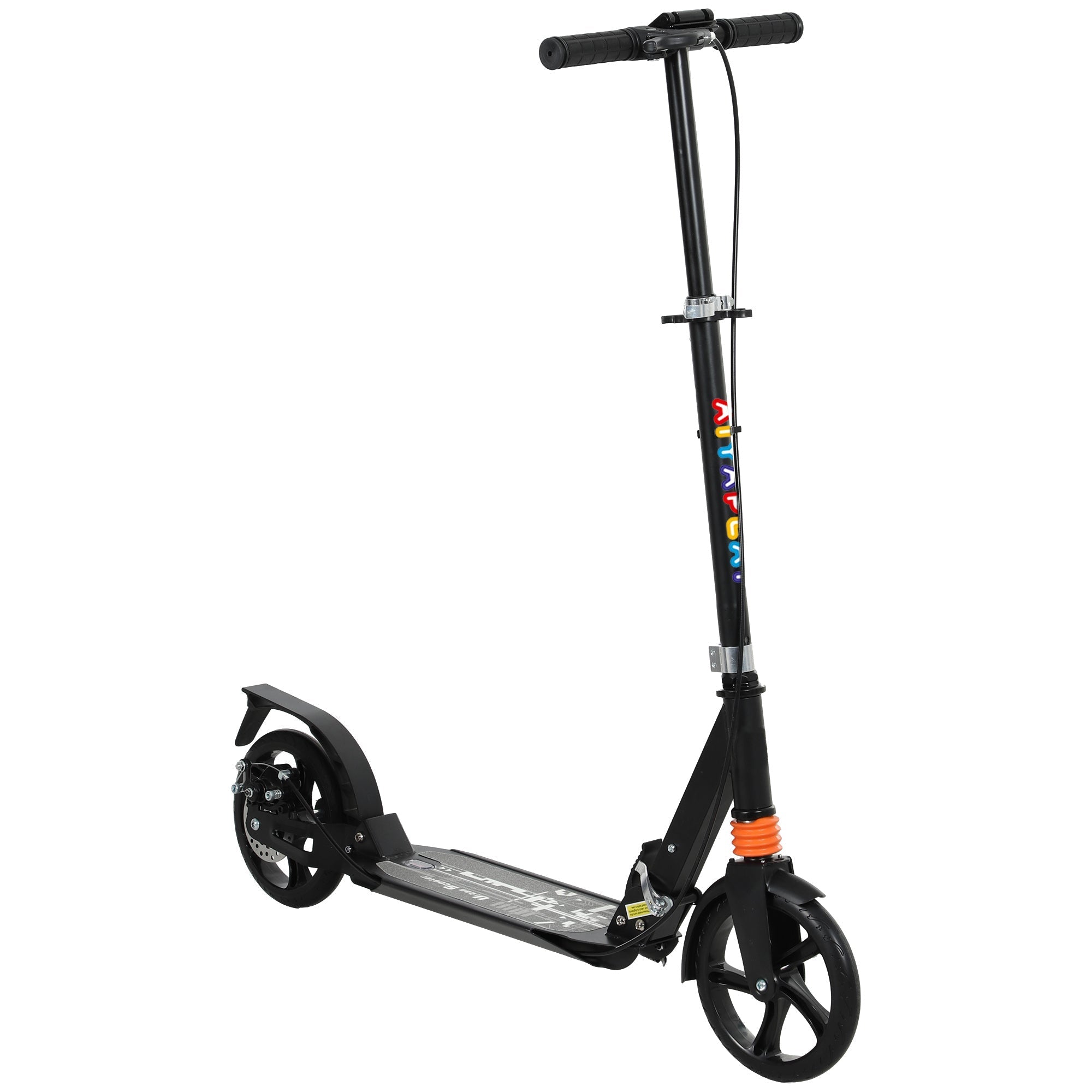 AIYAPLAY Kids Scooter with 4 Levels Adjustable Handlebar, Dual Brake System, 200mm Wheels, ABEC-7 Bearings, Black - SGP Garden Ltd