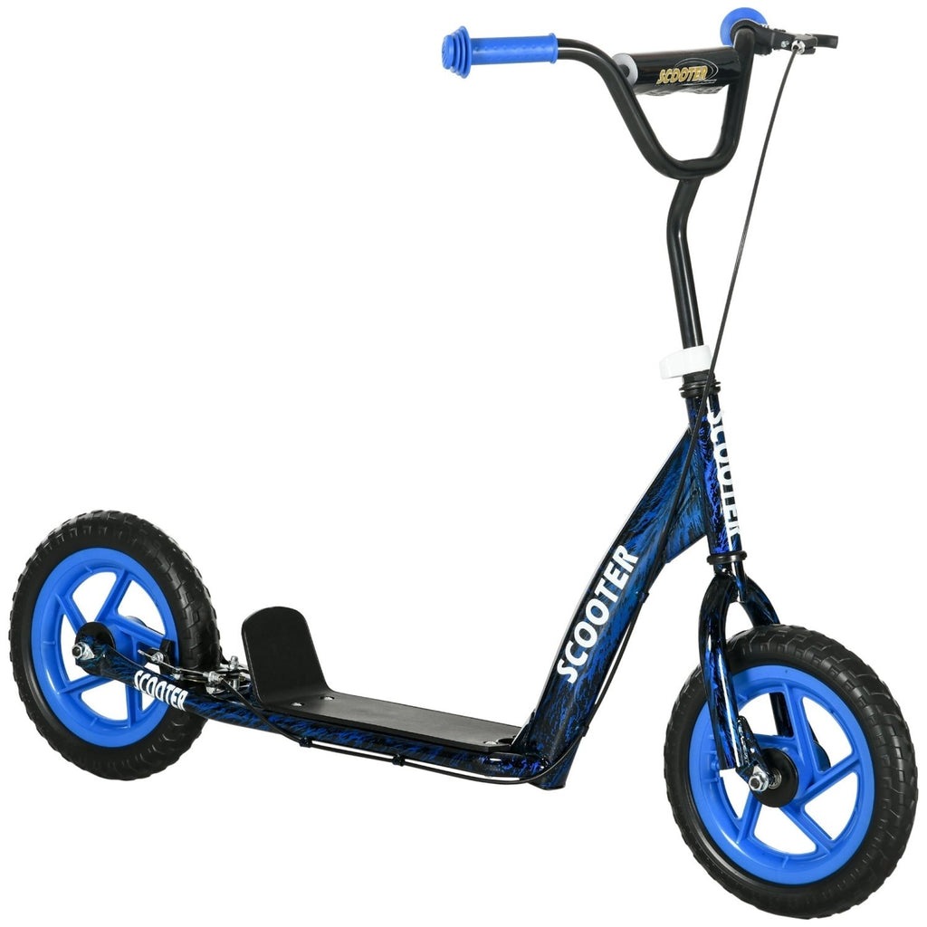 AIYAPLAY Kids Scooter with Adjustable Handlebar, Children's Kick Scooter with Non-slip Footplate, Rear Brake, Kickstand, Blue - SGP Garden Ltd