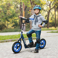 AIYAPLAY Kids Scooter with Adjustable Handlebar, Children's Kick Scooter with Non-slip Footplate, Rear Brake, Kickstand, Blue - SGP Garden Ltd