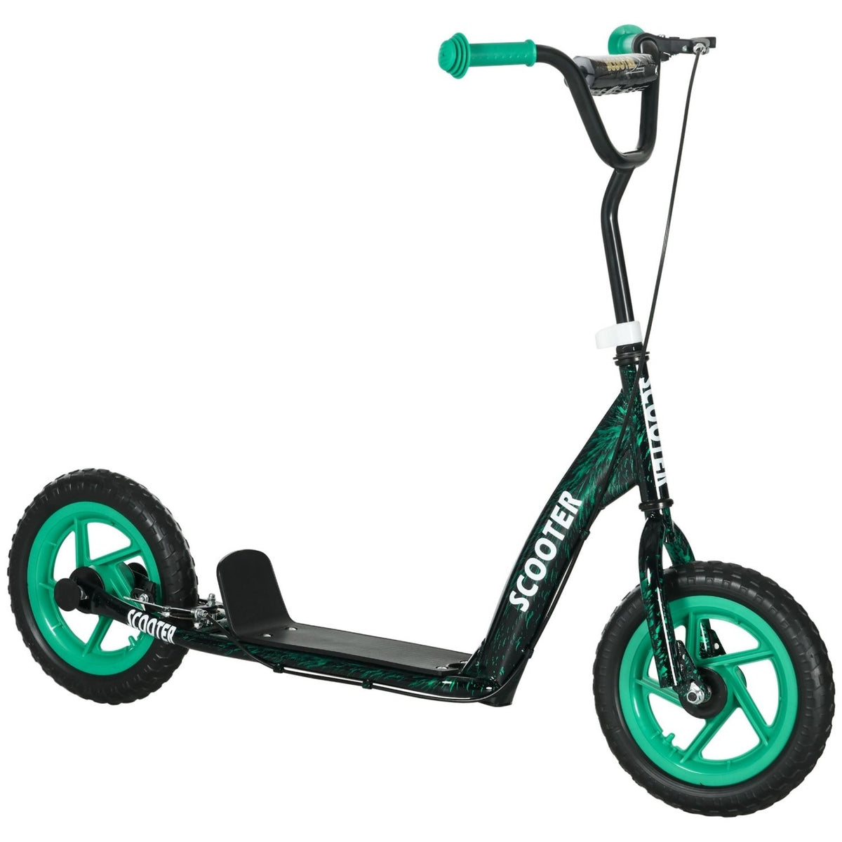 AIYAPLAY Kids Scooter with Adjustable Handlebar, Children's Kick Scooter with Non-slip Footplate, Rear Brake, Kickstand, Green - SGP Garden Ltd