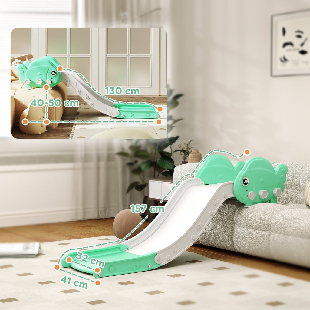 AIYAPLAY Kids Sofa Slide with 130cm Extended Length, HDPE Toddler Slide for Sofa, Bed, Stairs, Easy Assemble & Storage, Green - SGP Garden Ltd