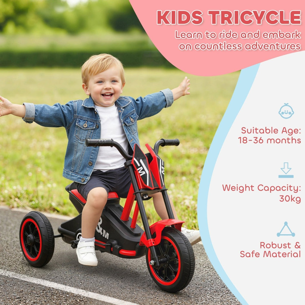 AIYAPLAY Kids Tricycle Baby Trike, Kids Trike with Pedal, 3 Wheel Toddler Balance Bike for Indoor Outdoor Use, Red - SGP Garden Ltd