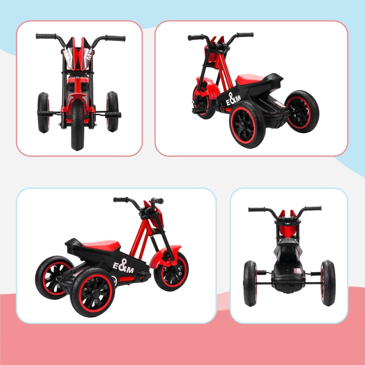 AIYAPLAY Kids Tricycle Baby Trike, Kids Trike with Pedal, 3 Wheel Toddler Balance Bike for Indoor Outdoor Use, Red - SGP Garden Ltd