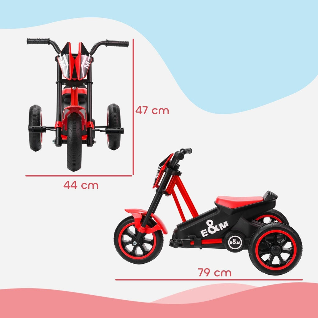 AIYAPLAY Kids Tricycle Baby Trike, Kids Trike with Pedal, 3 Wheel Toddler Balance Bike for Indoor Outdoor Use, Red - SGP Garden Ltd