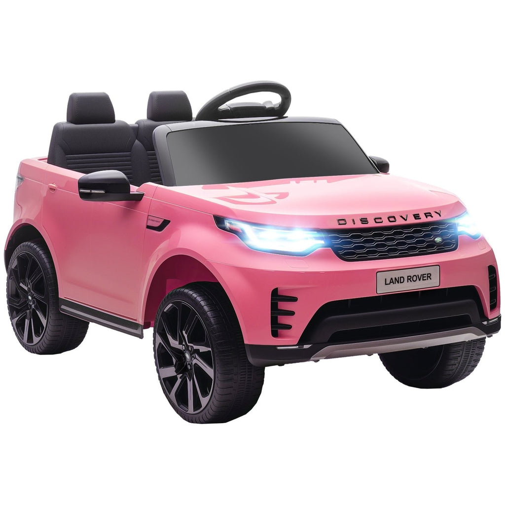 AIYAPLAY Land Rover Discovery Licensed 12V Kids Electric Car with Remote, 4 Wheel Suspension, Slow Start, Lights, Music, Pink - SGP Garden Ltd