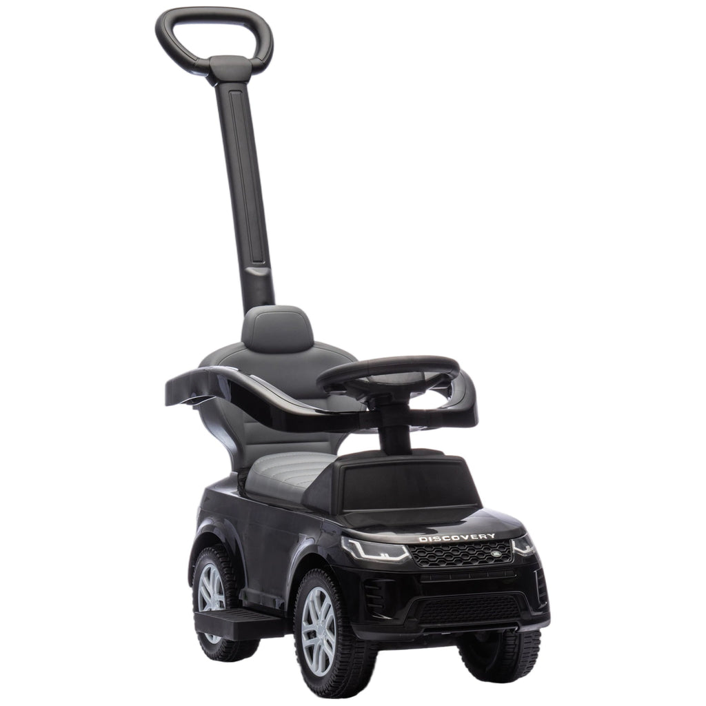 AIYAPLAY Land Rover Discovery Licensed Baby Push Car, 2-in-1 Ride on Car with Push Handle and Safety Guardrail, Black - SGP Garden Ltd