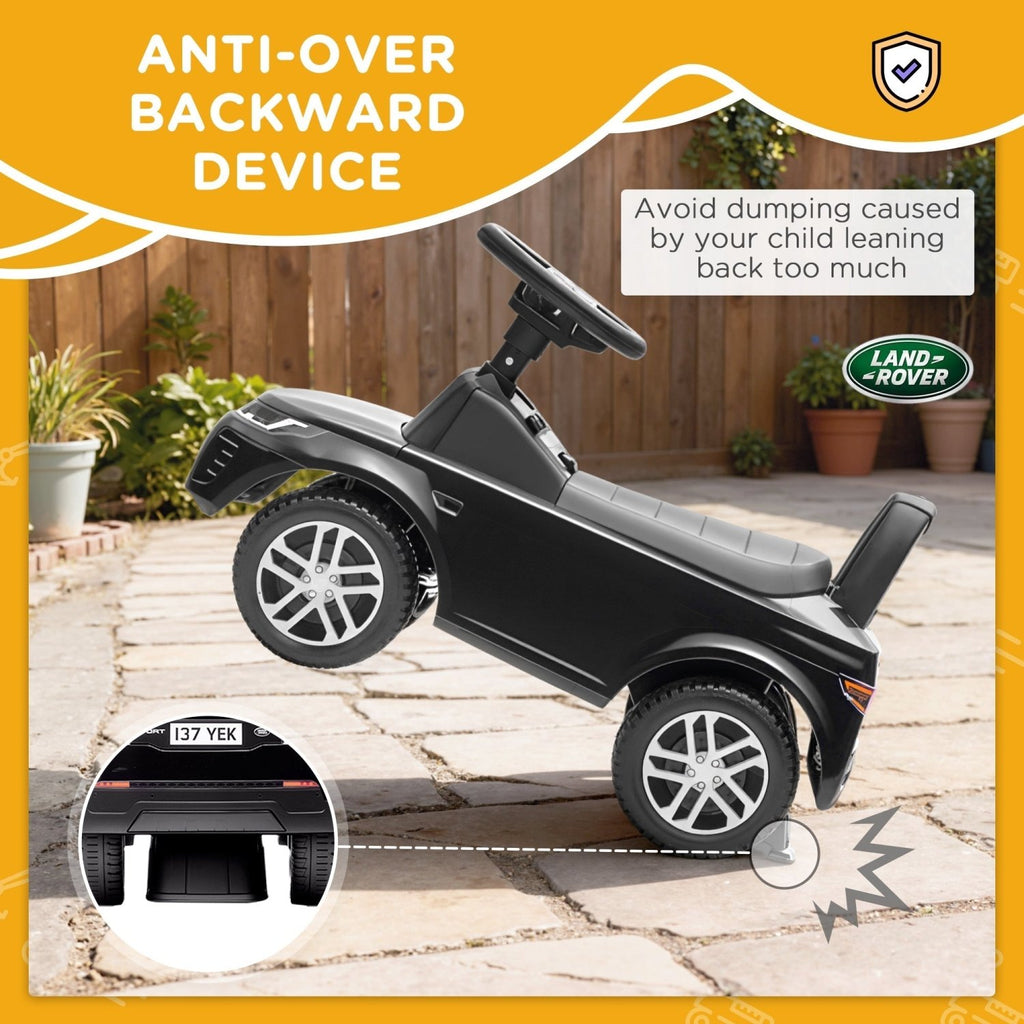 AIYAPLAY Land Rover Licensed Toddler Ride on Car with Horn, Engine Sounds, Under-Seat Storage, for 18-36 Months, Black - SGP Garden Ltd