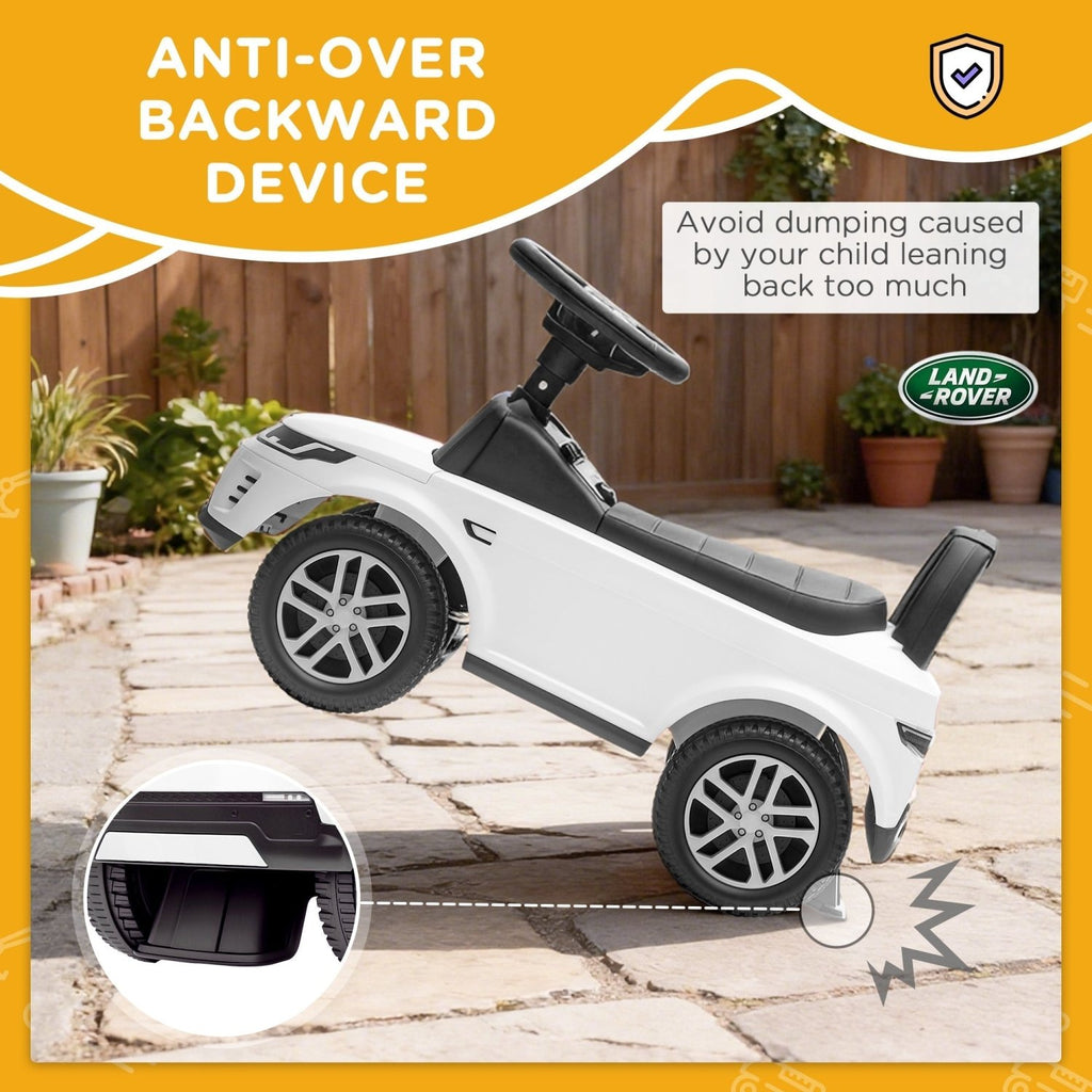 AIYAPLAY Land Rover Licensed Toddler Ride on Car with Horn, Engine Sounds, Under-Seat Storage, for 18-36 Months, White - SGP Garden Ltd