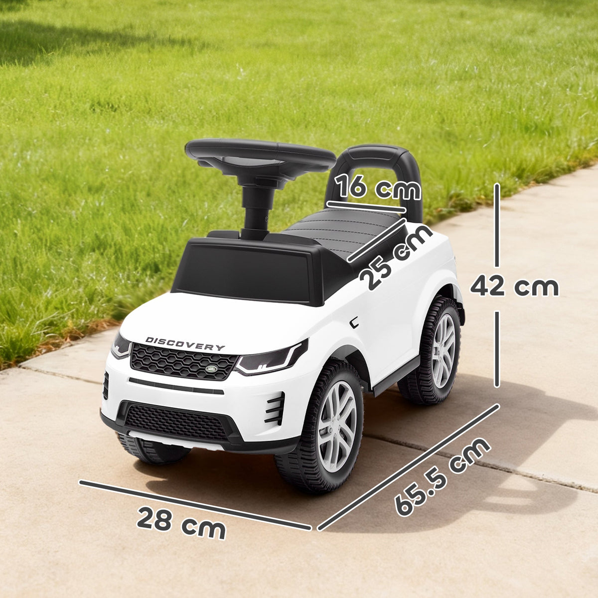 AIYAPLAY Land Rover Licensed Toddler Ride on Car with Horn, Engine Sounds, Under-Seat Storage, for 18-36 Months, White - SGP Garden Ltd