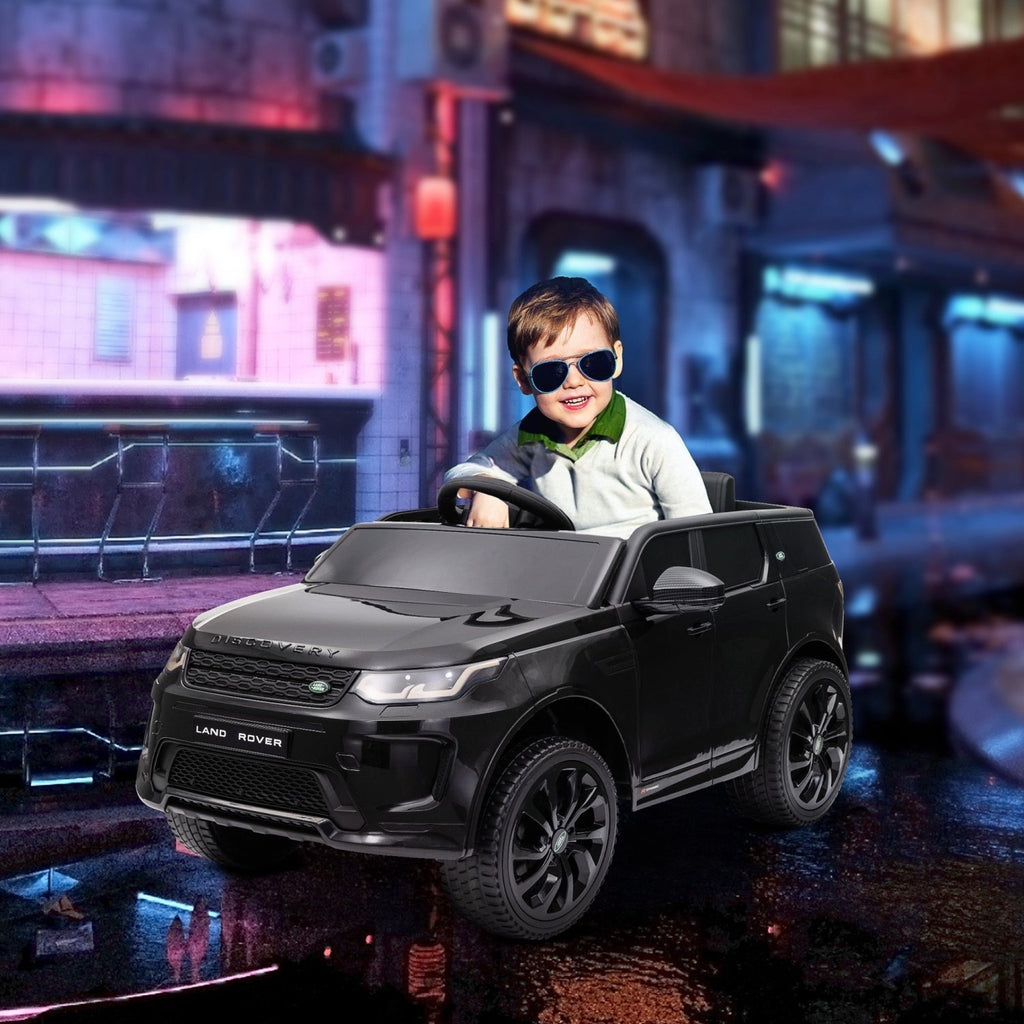 AIYAPLAY Licensed Land Rover Discovery Sport, 12V Kids Ride on Car w/ Remote Control, Lights, Music, Horn, for 3-6 Years, Black - SGP Garden Ltd