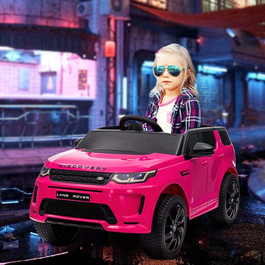 AIYAPLAY Licensed Land Rover Discovery Sport, 12V Kids Ride on Car w/ Remote Control, Lights, Music, Horn, for 3-6 Years, Pink - SGP Garden Ltd