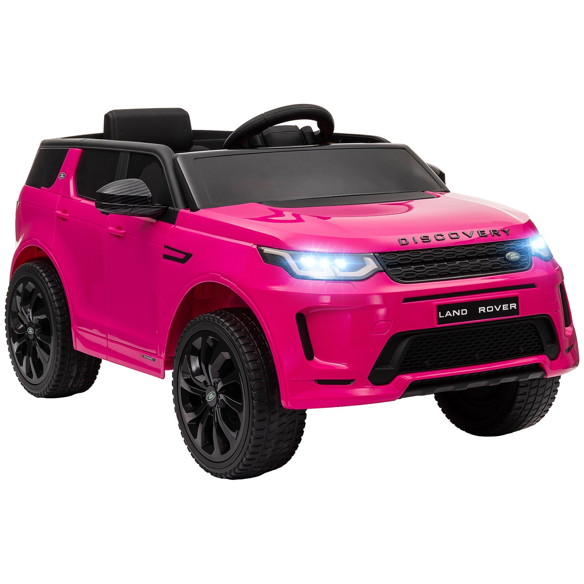 AIYAPLAY Licensed Land Rover Discovery Sport, 12V Kids Ride on Car w/ Remote Control, Lights, Music, Horn, for 3-6 Years, Pink - SGP Garden Ltd