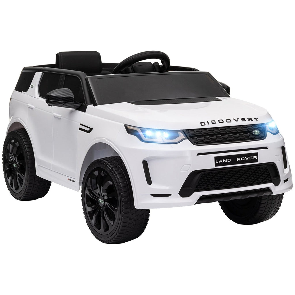 AIYAPLAY Licensed Land Rover Discovery Sport, 12V Kids Ride on Car w/ Remote Control, Lights, Music, Horn, for 3-6 Years, White - SGP Garden Ltd