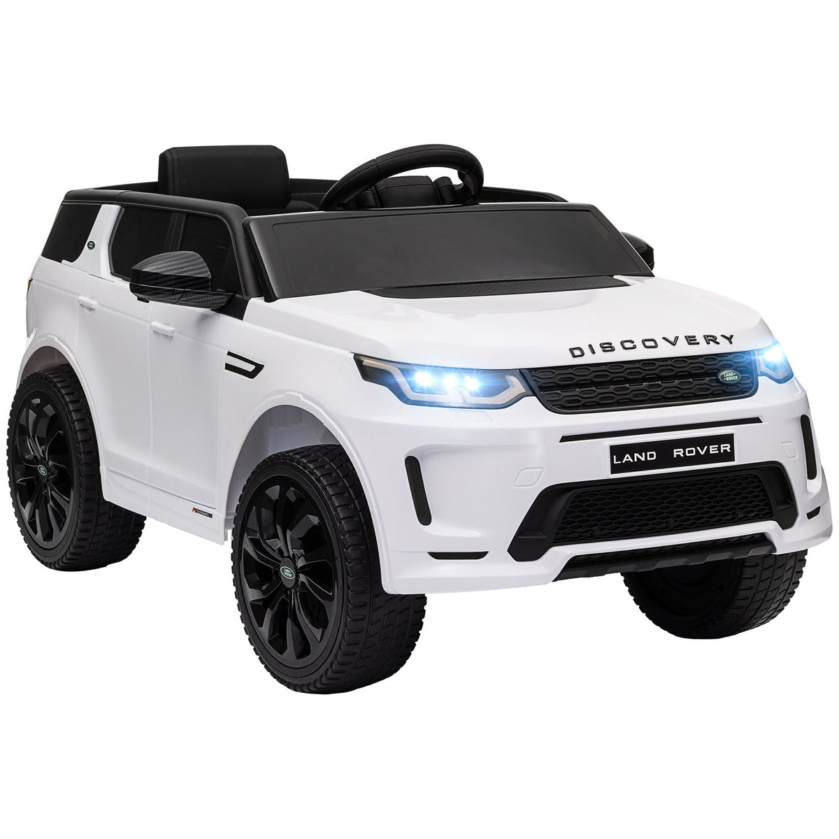 AIYAPLAY Licensed Land Rover Discovery Sport, 12V Kids Ride on Car w/ Remote Control, Lights, Music, Horn, for 3-6 Years, White - SGP Garden Ltd