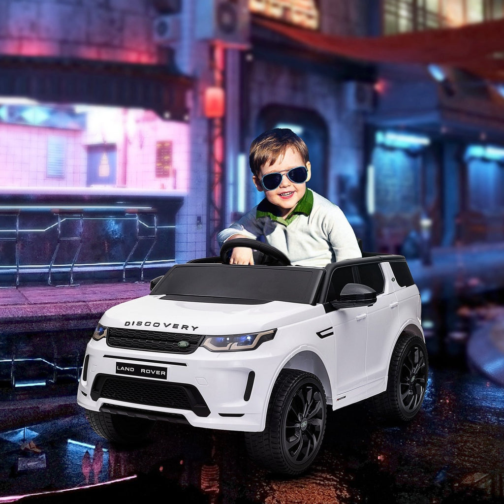 AIYAPLAY Licensed Land Rover Discovery Sport, 12V Kids Ride on Car w/ Remote Control, Lights, Music, Horn, for 3-6 Years, White - SGP Garden Ltd