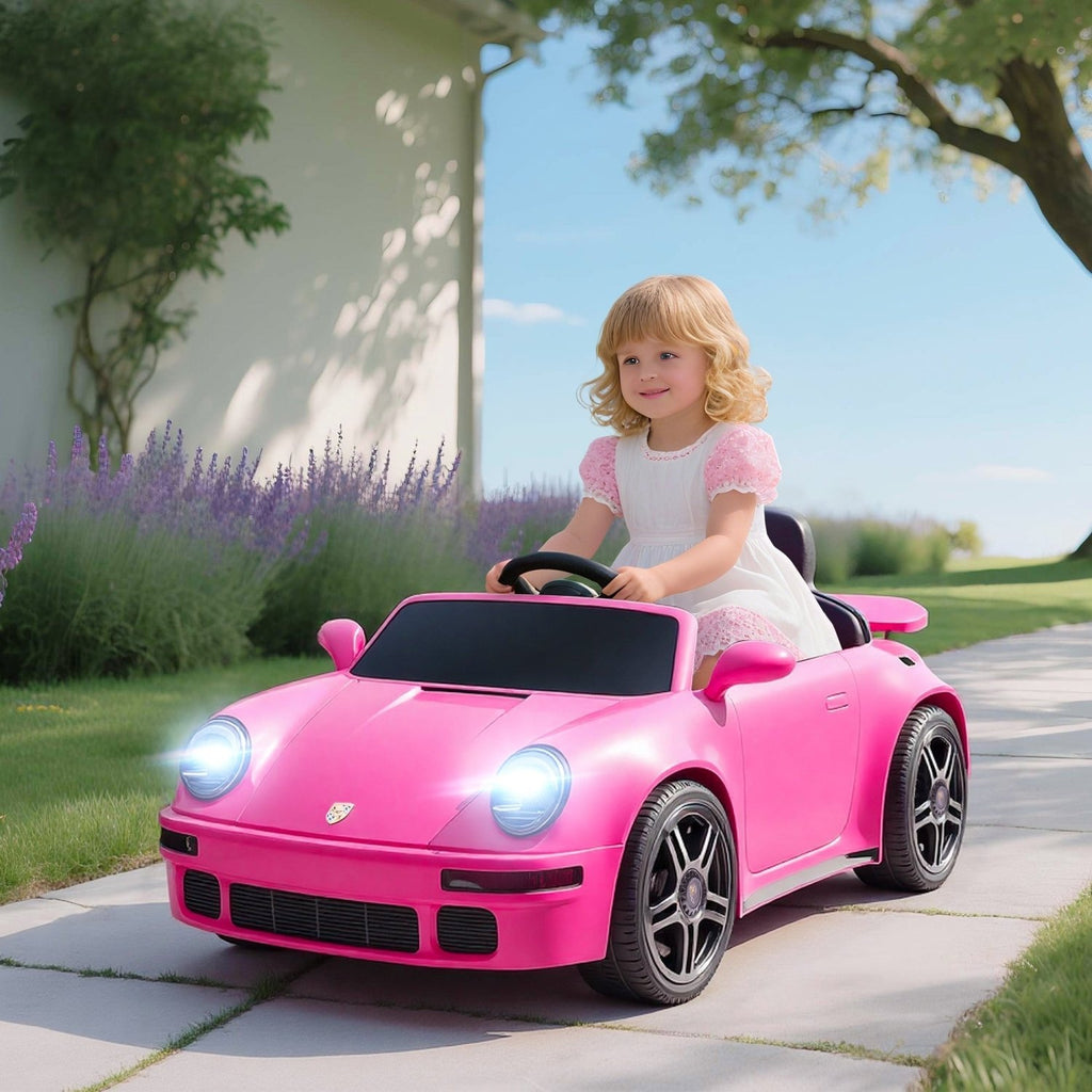AIYAPLAY Licensed RUF CTR 2017 Electric Car for Kids, with Remote Control, Soft Start, MP3 Player, LED Lights, Pink - SGP Garden Ltd