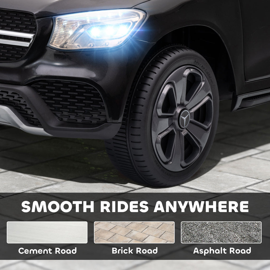 AIYAPLAY Mercedes-Benz GLC Licensed Kids Ride on Car with Remote Control, Soft Start, MP3, LED Headlights, Black - SGP Garden Ltd