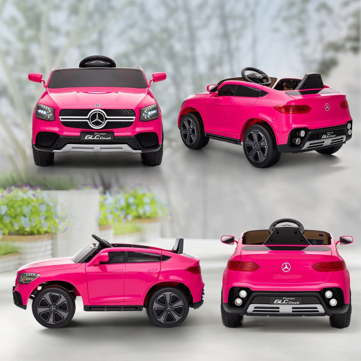 AIYAPLAY Mercedes-Benz GLC Licensed Kids Ride on Car with Remote Control, Soft Start, MP3, LED Headlights, Pink - SGP Garden Ltd
