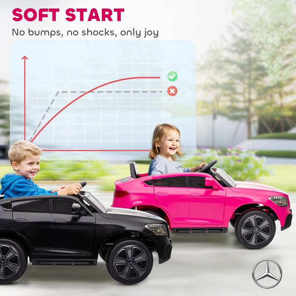 AIYAPLAY Mercedes-Benz GLC Licensed Kids Ride on Car with Remote Control, Soft Start, MP3, LED Headlights, Pink - SGP Garden Ltd