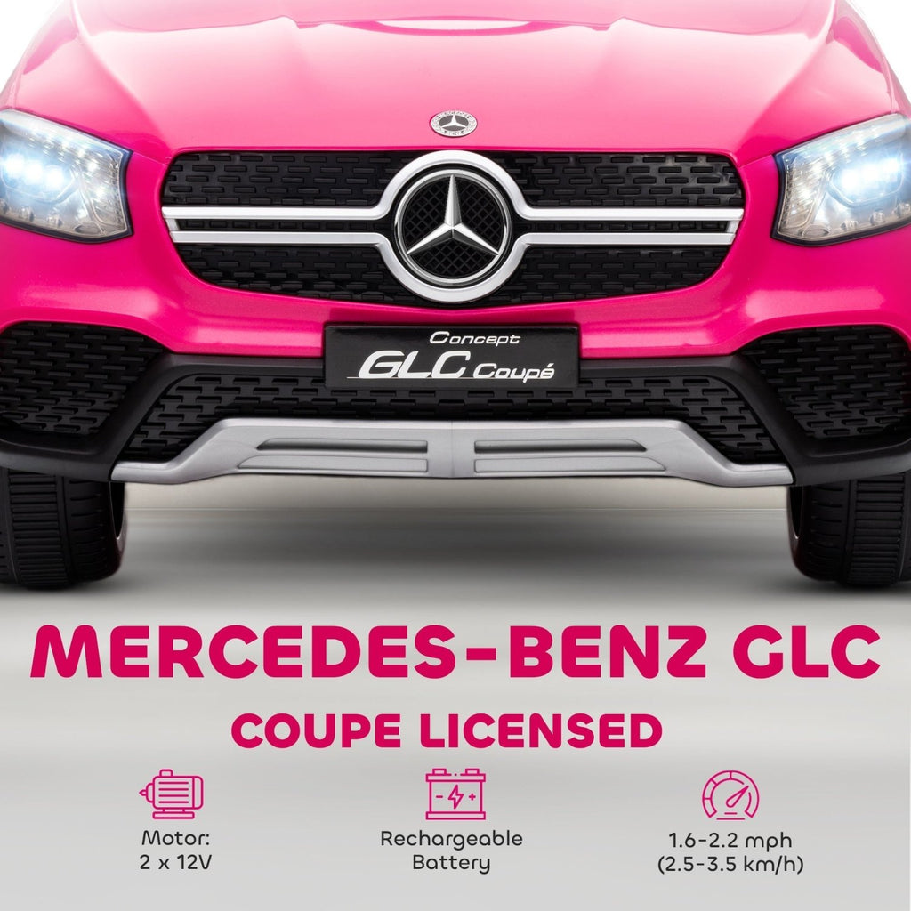AIYAPLAY Mercedes-Benz GLC Licensed Kids Ride on Car with Remote Control, Soft Start, MP3, LED Headlights, Pink - SGP Garden Ltd