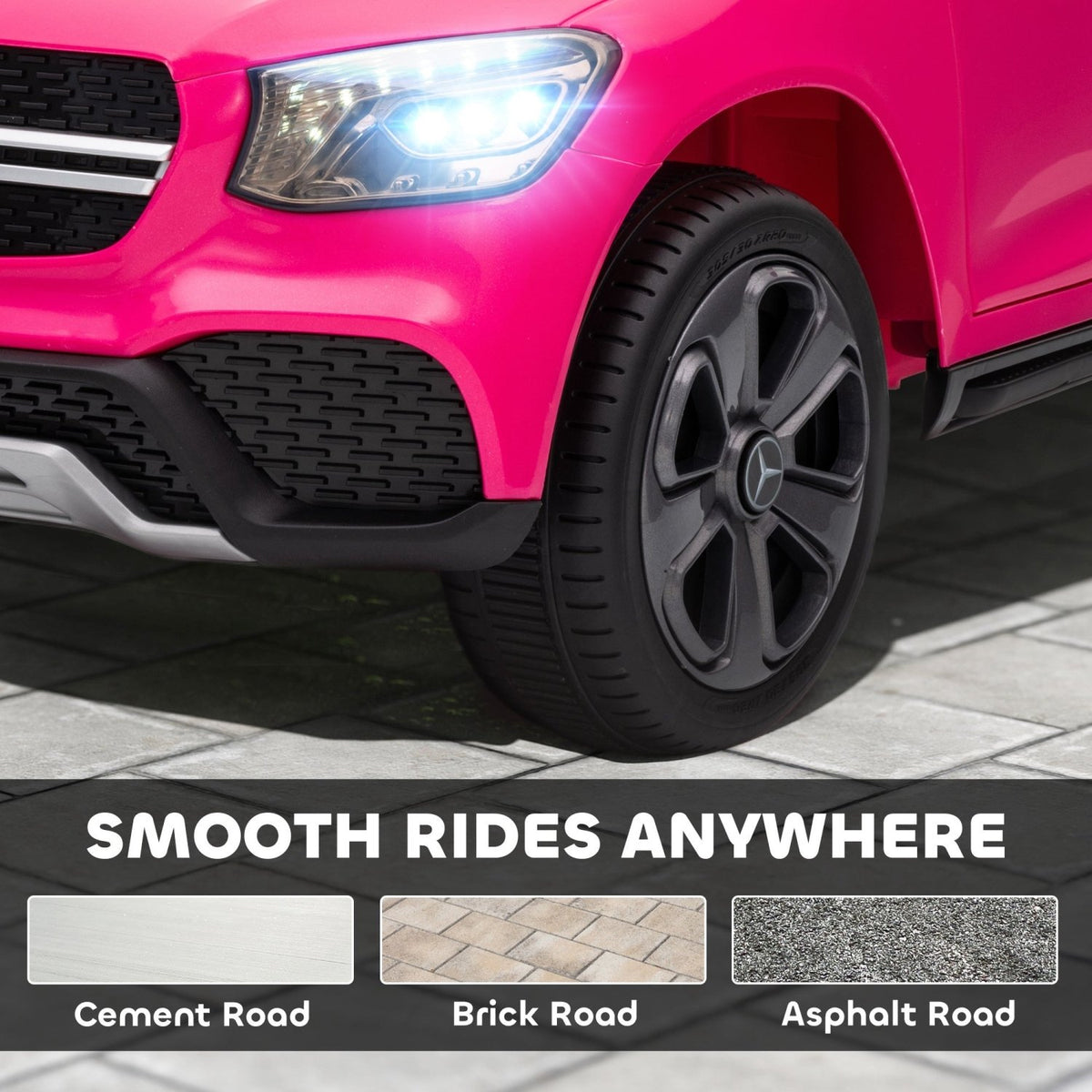 AIYAPLAY Mercedes-Benz GLC Licensed Kids Ride on Car with Remote Control, Soft Start, MP3, LED Headlights, Pink - SGP Garden Ltd
