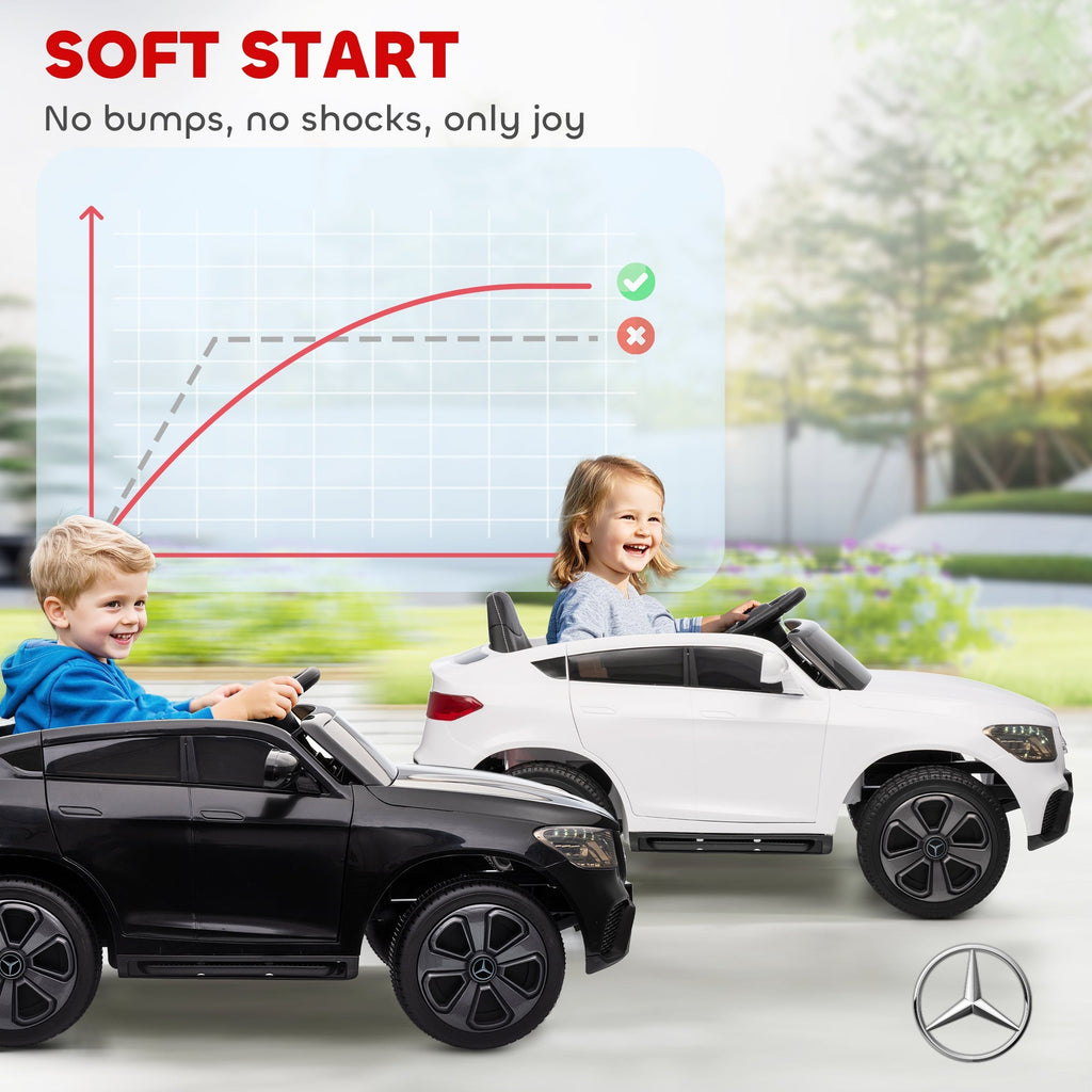 AIYAPLAY Mercedes-Benz GLC Licensed Kids Ride on Car with Remote Control, Soft Start, MP3, LED Headlights, White - SGP Garden Ltd