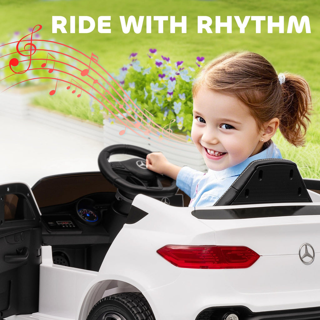 AIYAPLAY Mercedes-Benz GLC Licensed Kids Ride on Car with Remote Control, Soft Start, MP3, LED Headlights, White - SGP Garden Ltd