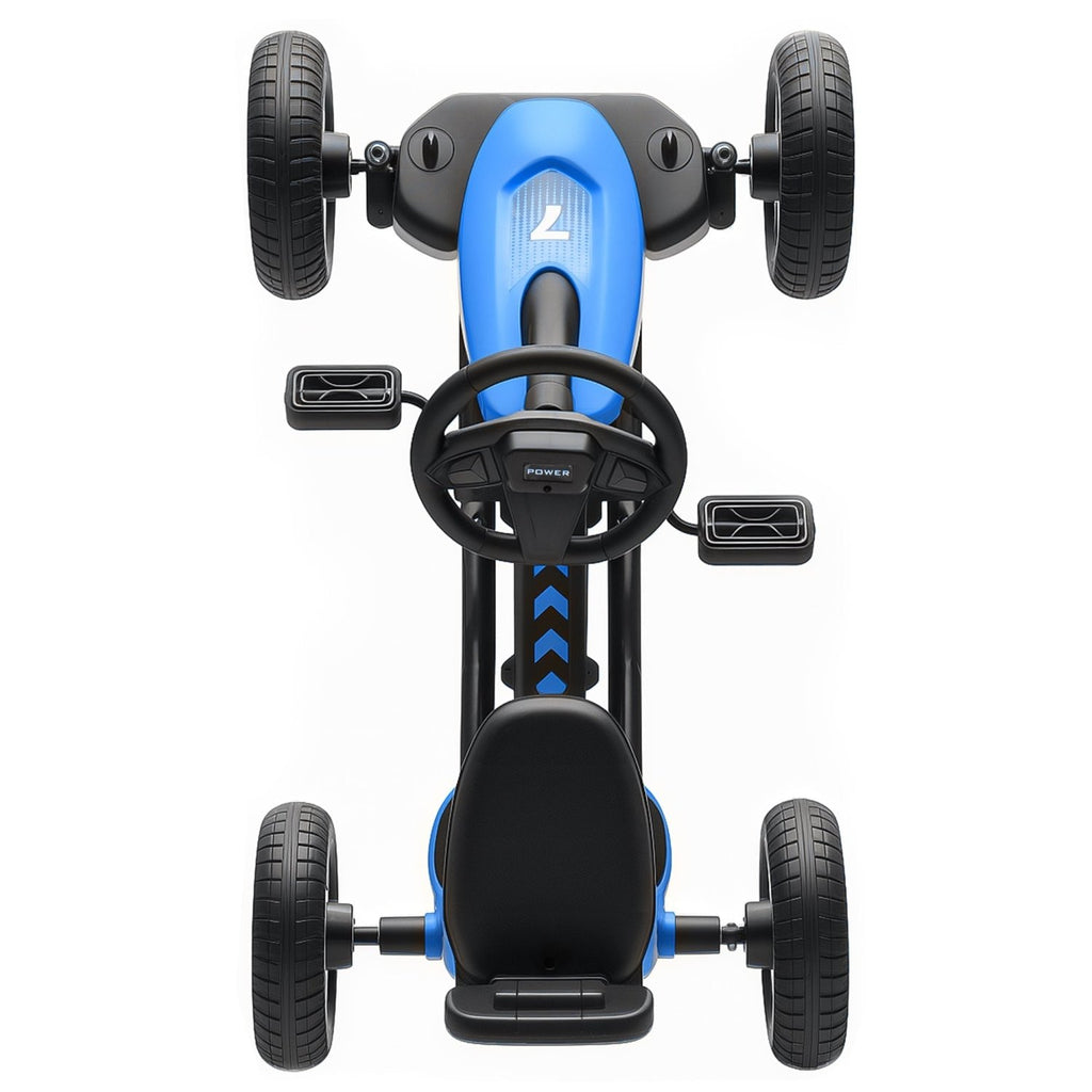 AIYAPLAY Pedal Go Kart for Kids 2-5 Years, with Silent EVA Wheels, Metal Frame, Blue - SGP Garden Ltd