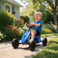 AIYAPLAY Pedal Go Kart for Kids 2-5 Years, with Silent EVA Wheels, Metal Frame, Blue - SGP Garden Ltd