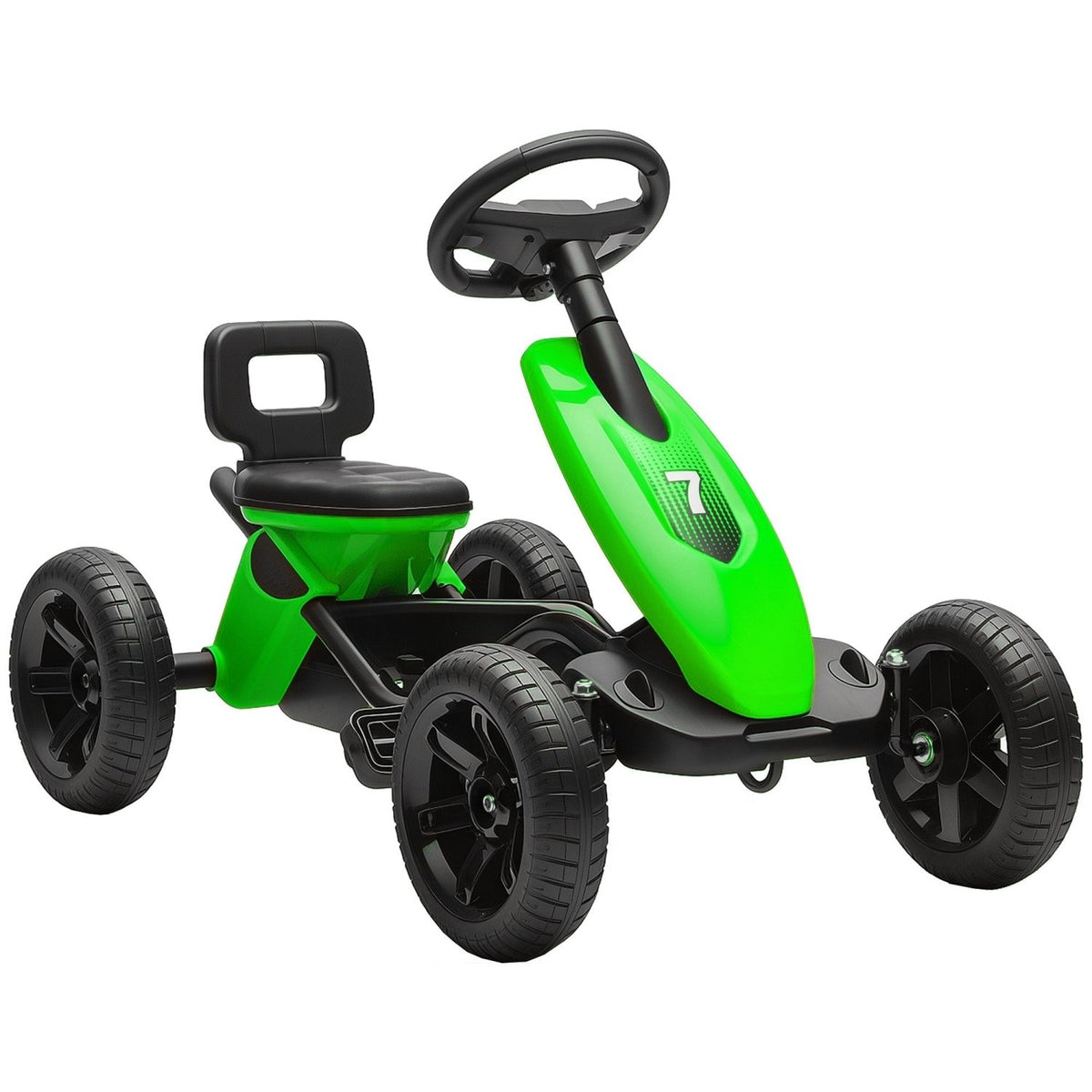 AIYAPLAY Pedal Go Kart for Kids 2-5 Years, with Silent EVA Wheels, Metal Frame, Green - SGP Garden Ltd