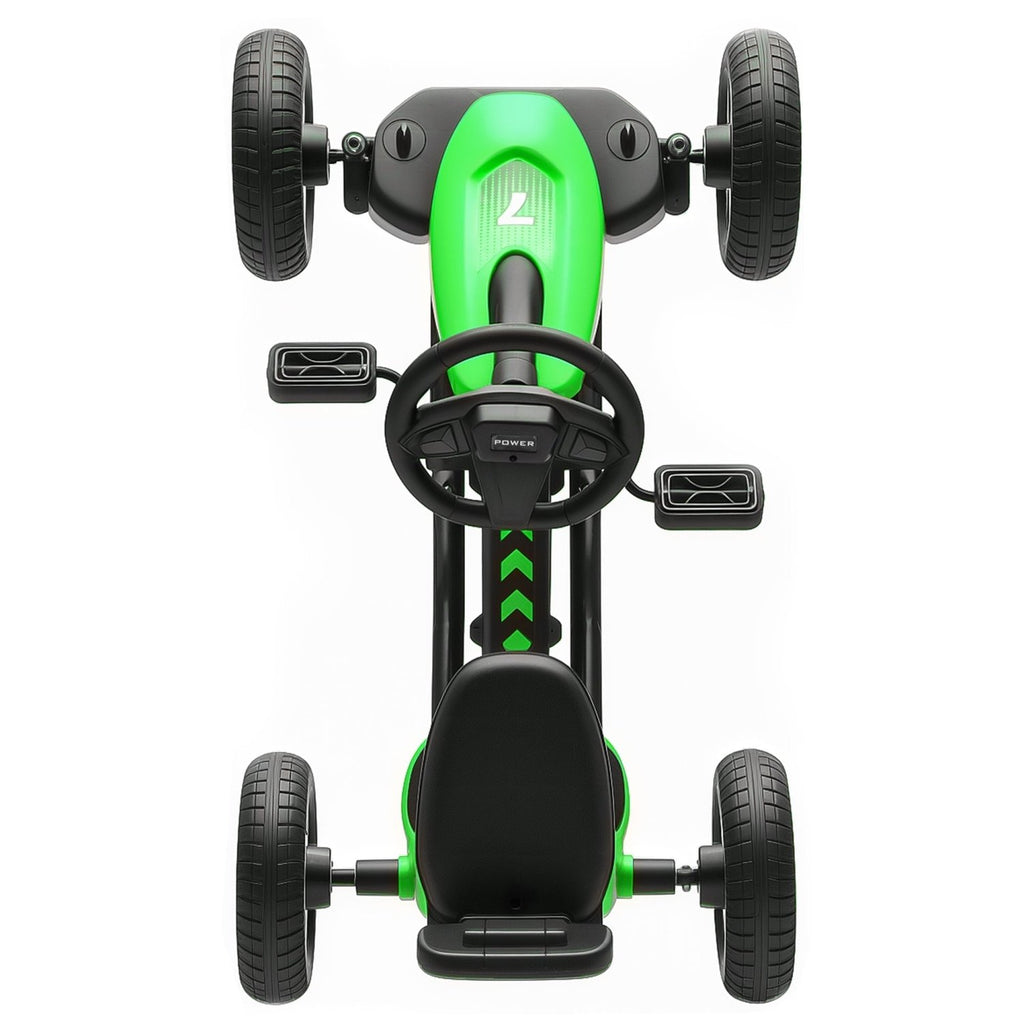 AIYAPLAY Pedal Go Kart for Kids 2-5 Years, with Silent EVA Wheels, Metal Frame, Green - SGP Garden Ltd