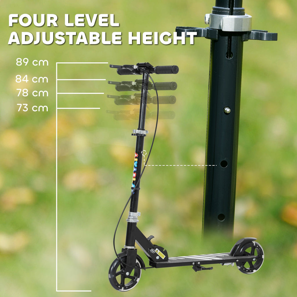 AIYAPLAY Scooter for Kids Ages 3-8 with Adjustable Handle, 2 Light up Wheels, Handbrake & Rear Brake for Girls and Boys, Black - SGP Garden Ltd