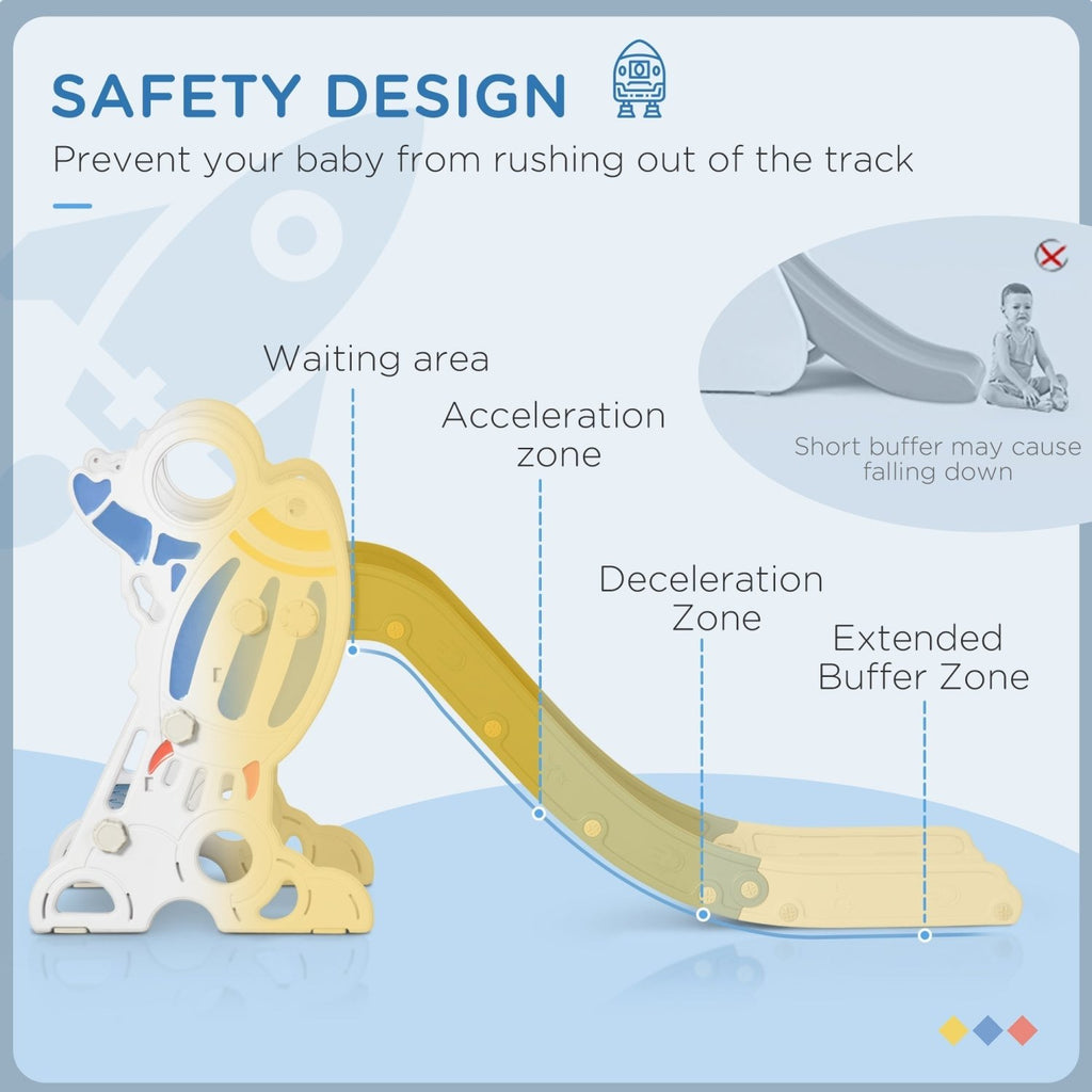 AIYAPLAY Space-Themed Baby Slide, Indoor Freestanding Kids Slide, for Ages 1.5-3 Years - Blue - SGP Garden Ltd
