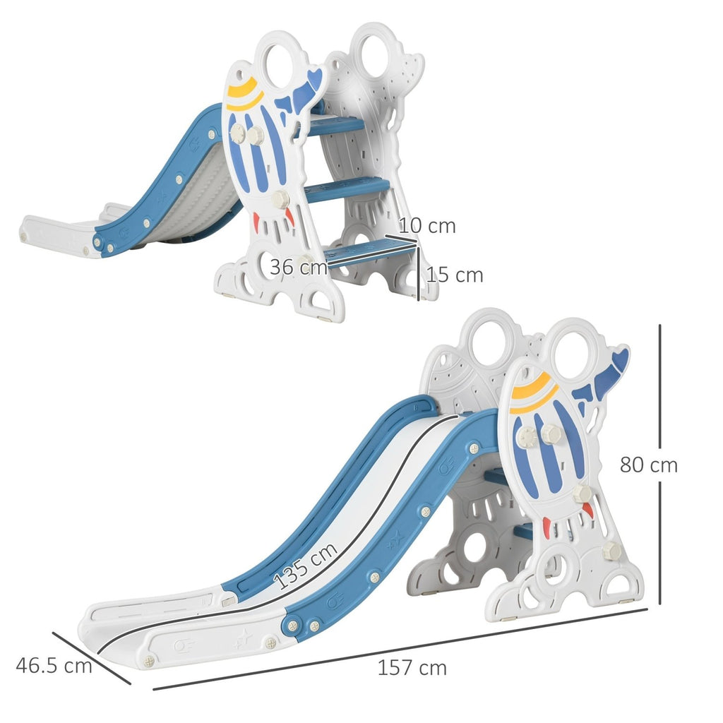 AIYAPLAY Space-Themed Baby Slide, Indoor Freestanding Kids Slide, for Ages 1.5-3 Years - Blue - SGP Garden Ltd