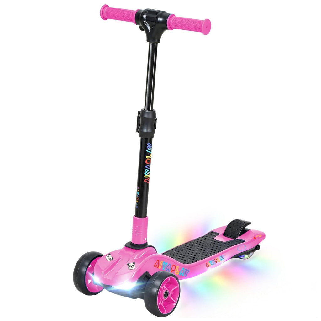 AIYAPLAY Three-Wheel Foldable Electric Scooter for Kids Aged 6-10 Years, Pink - SGP Garden Ltd