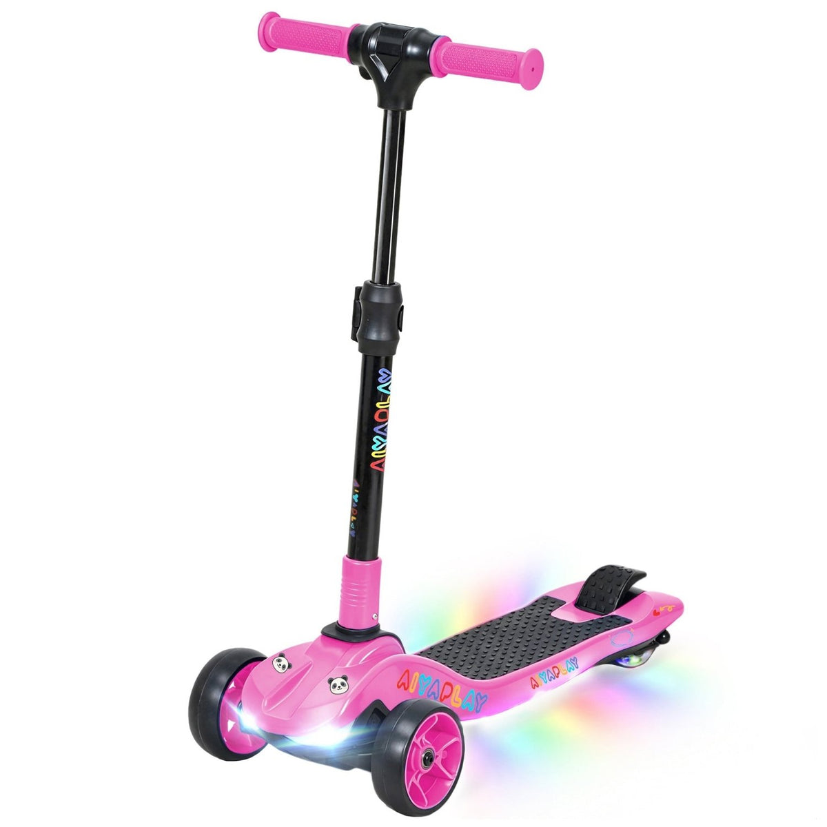 AIYAPLAY Three-Wheel Foldable Electric Scooter for Kids Aged 6-10 Years, Pink - SGP Garden Ltd