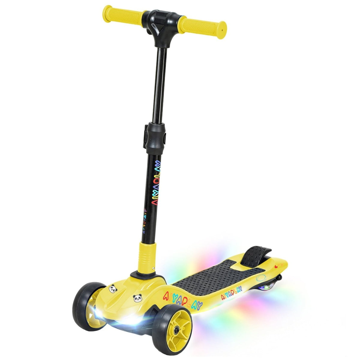 AIYAPLAY Three-Wheel Foldable Electric Scooter for Kids Aged 6-10 Years, Yellow - SGP Garden Ltd