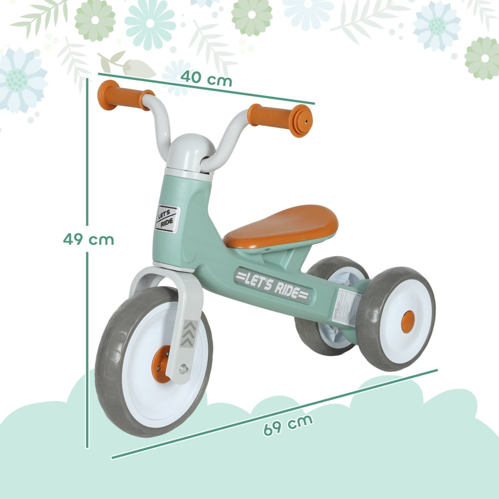 AIYAPLAY Toddler Balance Bike with No Pedal, 3 Silence Wheels for 12-36 Months Boys and Girls, Indoor Outdoor, Green - SGP Garden Ltd