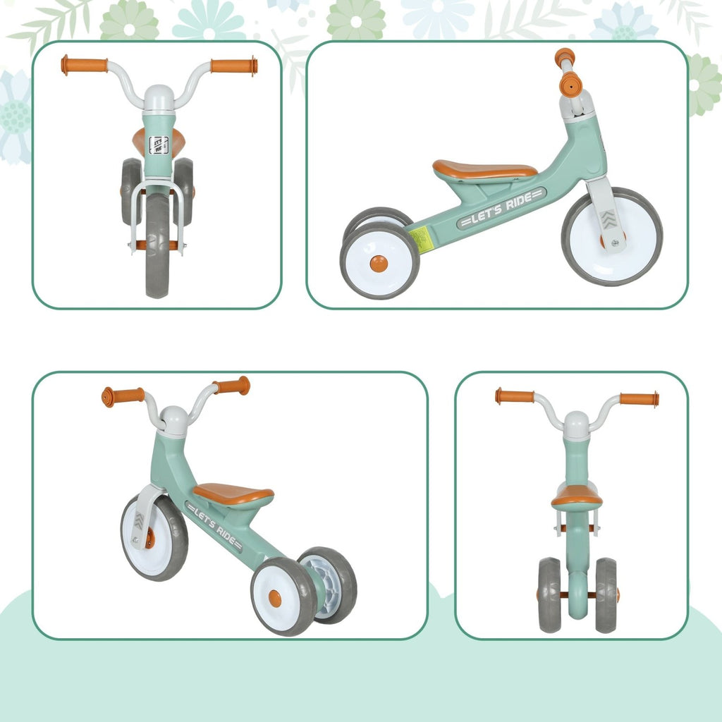 AIYAPLAY Toddler Balance Bike with No Pedal, 3 Silence Wheels for 12-36 Months Boys and Girls, Indoor Outdoor, Green - SGP Garden Ltd