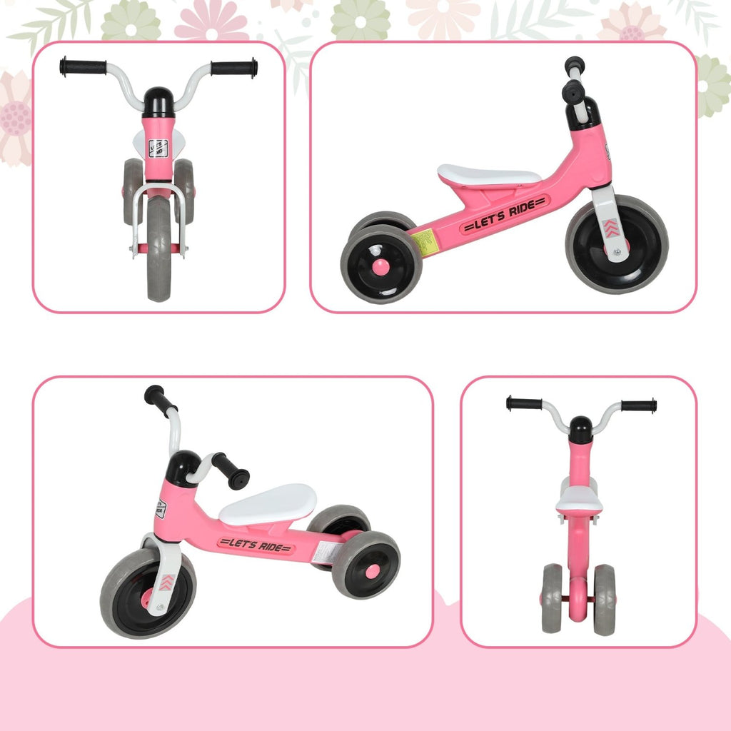 AIYAPLAY Toddler Balance Bike with No Pedal, 3 Silence Wheels for 12-36 Months Boys and Girls, Indoor Outdoor, Pink - SGP Garden Ltd