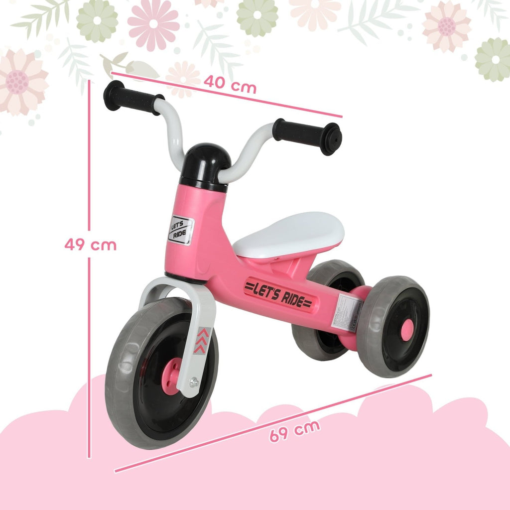 AIYAPLAY Toddler Balance Bike with No Pedal, 3 Silence Wheels for 12-36 Months Boys and Girls, Indoor Outdoor, Pink - SGP Garden Ltd