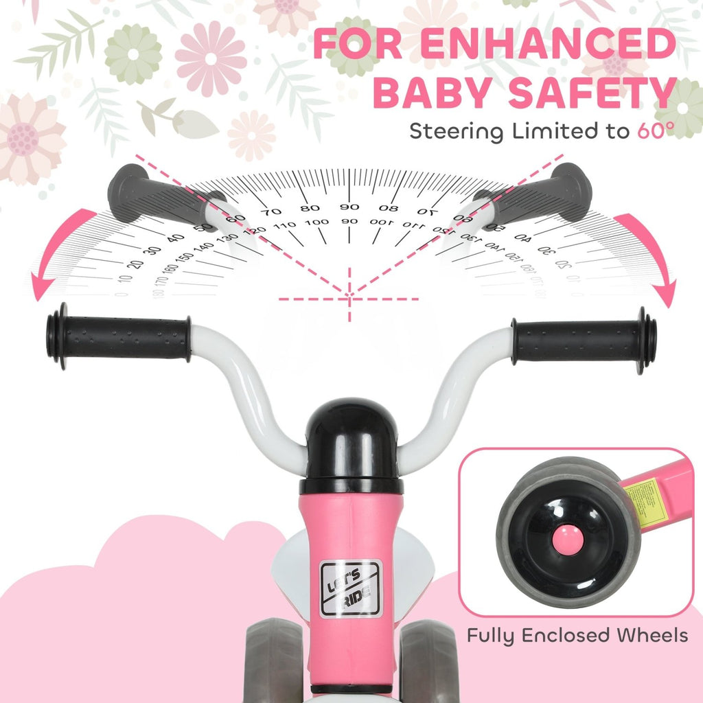 AIYAPLAY Toddler Balance Bike with No Pedal, 3 Silence Wheels for 12-36 Months Boys and Girls, Indoor Outdoor, Pink - SGP Garden Ltd