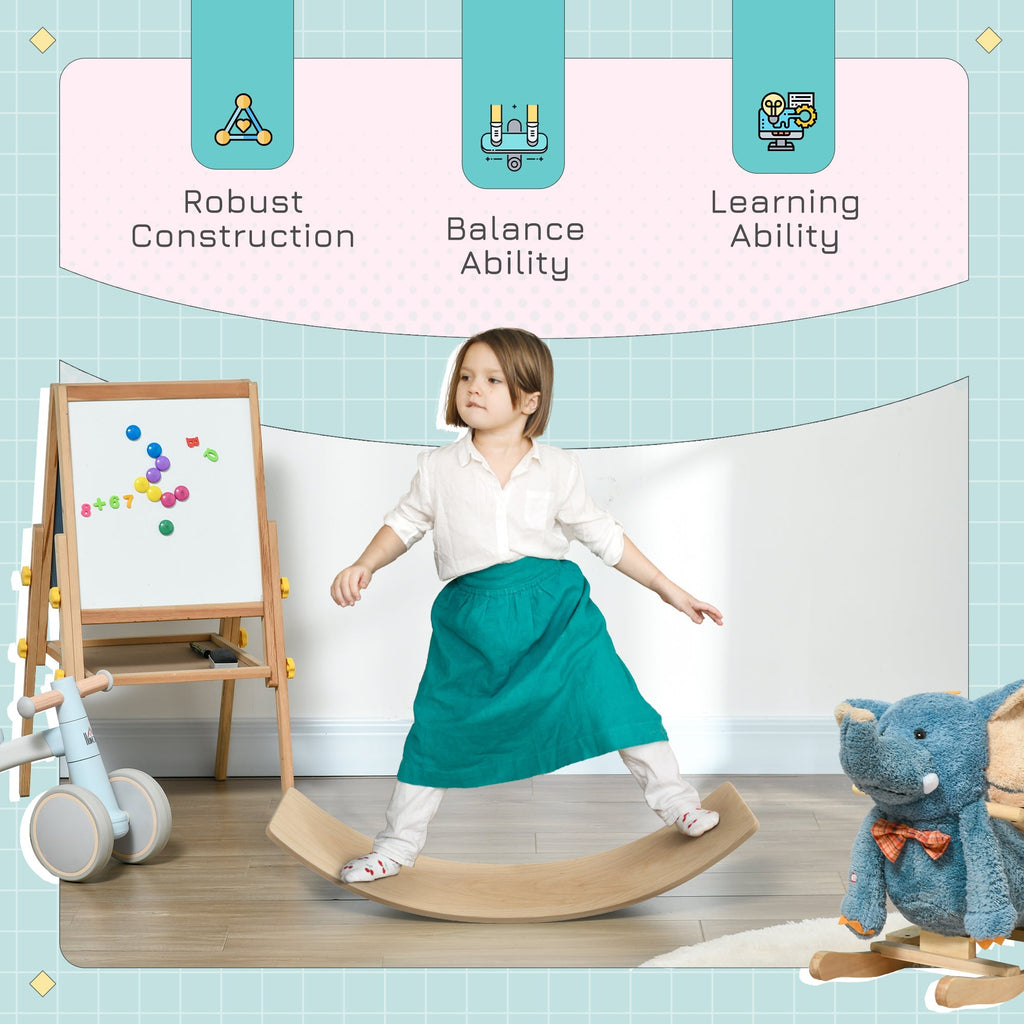 AIYAPLAY Wooden Balance Board for Children 3-8 Years Old, Natural Tone - SGP Garden Ltd