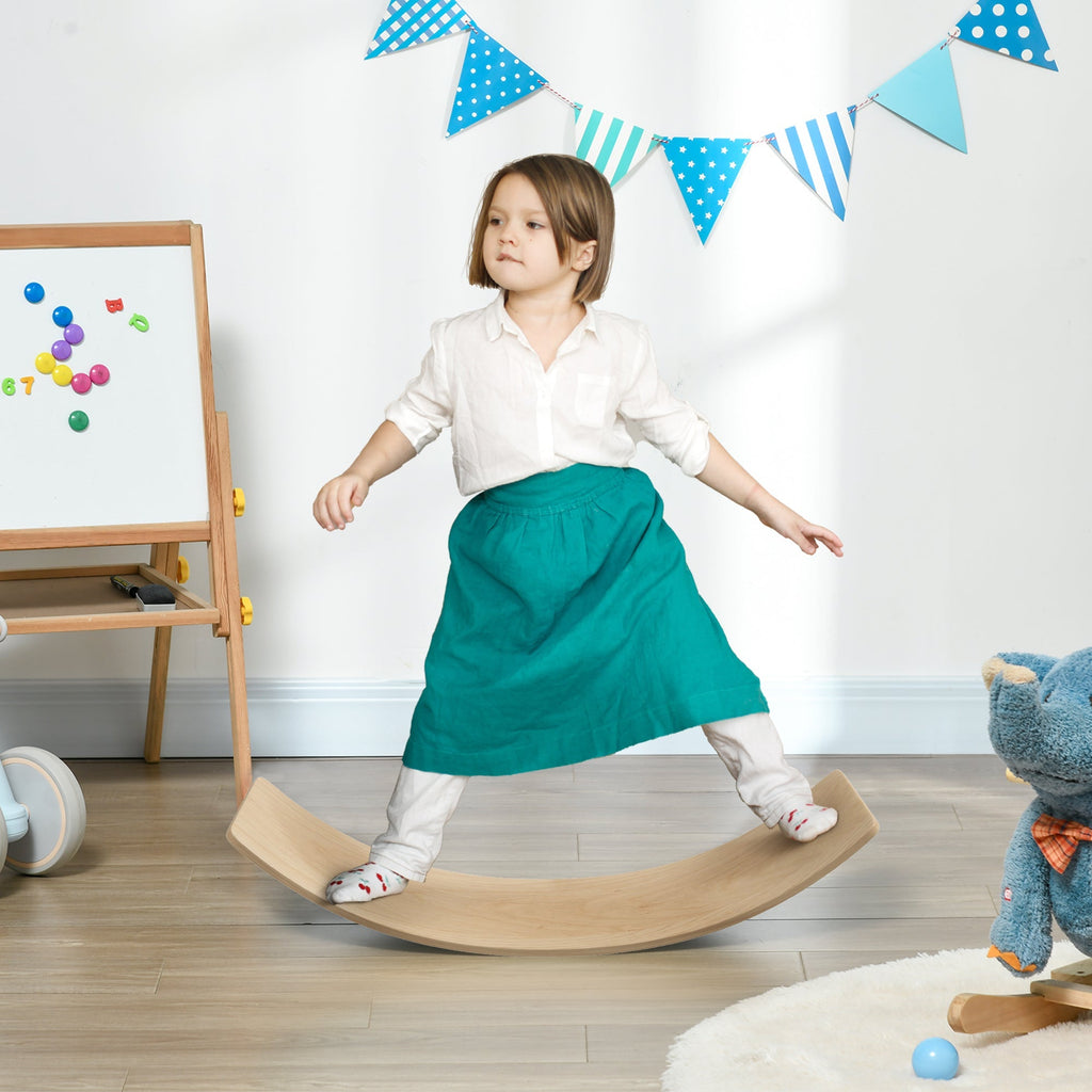 AIYAPLAY Wooden Balance Board for Children 3-8 Years Old, Natural Tone - SGP Garden Ltd