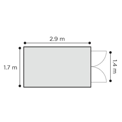 Alton Shed 10FT x 6FT W 3m x D 1.84m x H 2.13m Grey - SGP Garden Ltd