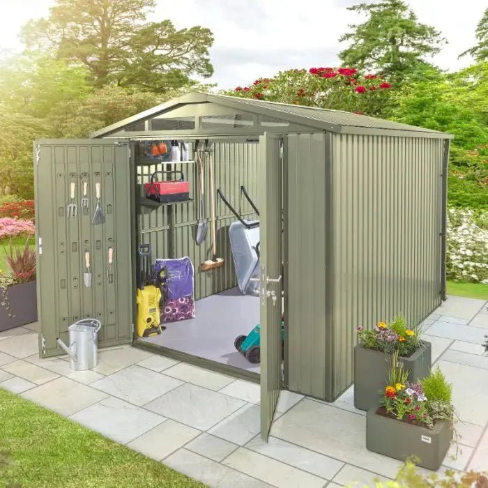 Alton Shed 10FT x 8FT W 3m x D 2.44m x H 2.13m Green - SGP Garden Ltd