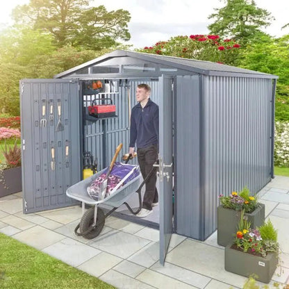 Alton Shed 10FT x 8FT W 3m x D 2.44m x H 2.13m Grey - SGP Garden Ltd