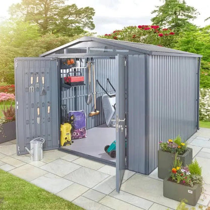 Alton Shed 10FT x 8FT W 3m x D 2.44m x H 2.13m Grey - SGP Garden Ltd
