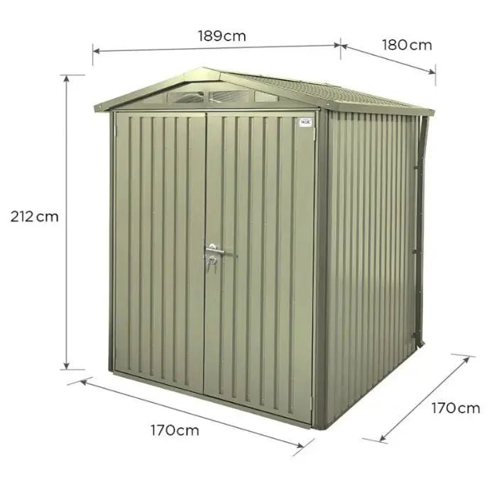 Alton Shed 6FT x 6FT W 1.8m x D 1.84m x H 2.13m Green - SGP Garden Ltd