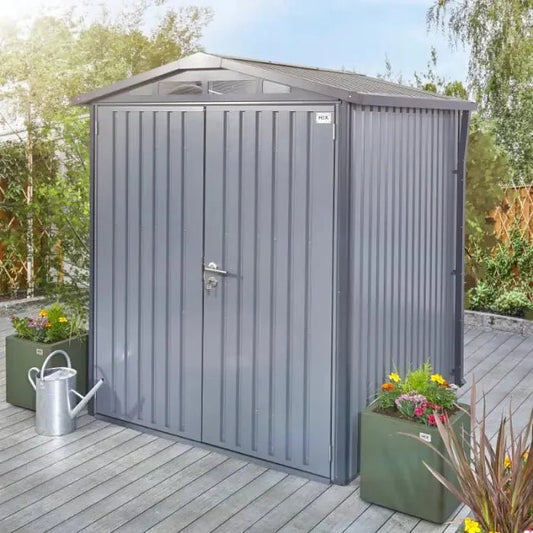 Alton Shed 6FT x 6FT W 1.8m x D 1.84m x H 2.13m Grey - SGP Garden Ltd